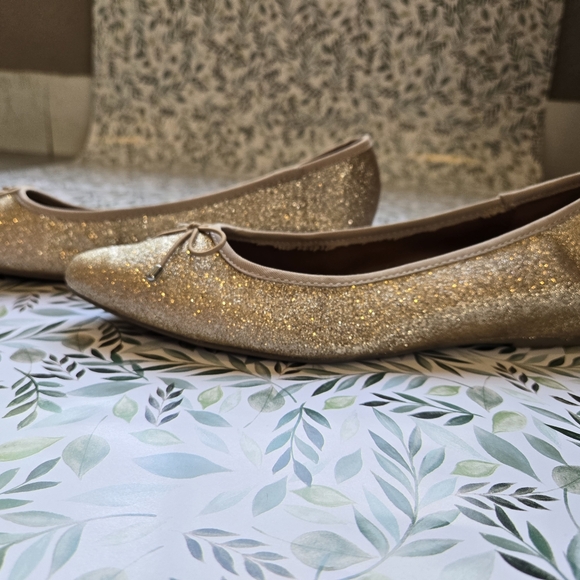 Candies Gold Glitter Ballet Flats - Size 8.5 - Picture 3 of 5